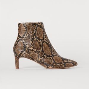 H&M Snakeskin Print Ankle Boots